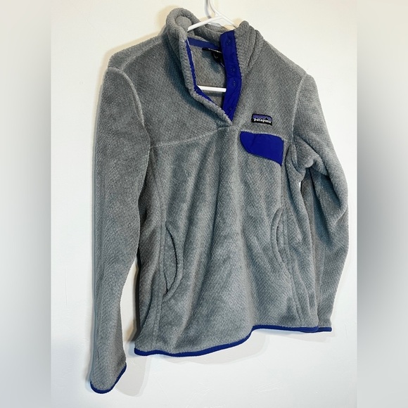 Patagonia Grey Blue T Snap Fleece Pullover Sweater Size Small - Picture 1 of 2